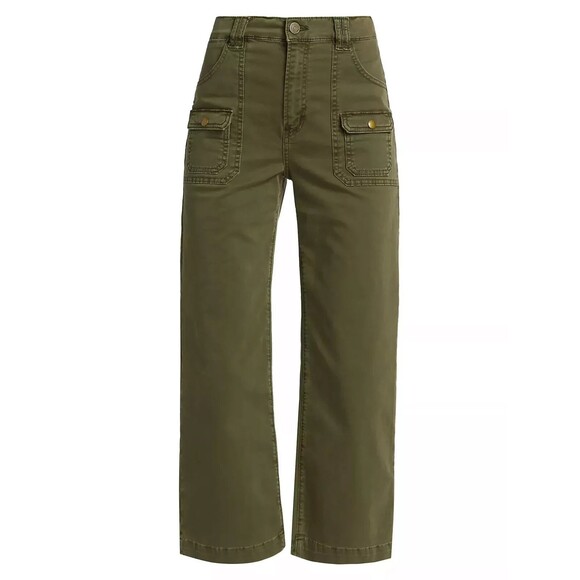 FRAME women Utility Pocket Crop Cargo Pant size 24 Washed Winter Moss 24x26 $288 - Picture 4 of 10